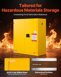 Flammable Cabinet 29 Gallon Yellow Steel Storage Adjustable Shelf