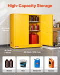 Flammable Cabinet 29 Gallon Yellow Steel Storage Adjustable Shelf