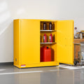 Flammable Cabinet 29 Gallon Yellow Steel Storage Adjustable Shelf