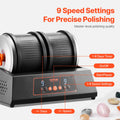 Rock Tumbler 8lb 9 Speed Dual Barrel Polishing Kit 9-Day Timer