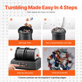 Rock Tumbler 8lb 9 Speed Dual Barrel Polishing Kit 9-Day Timer