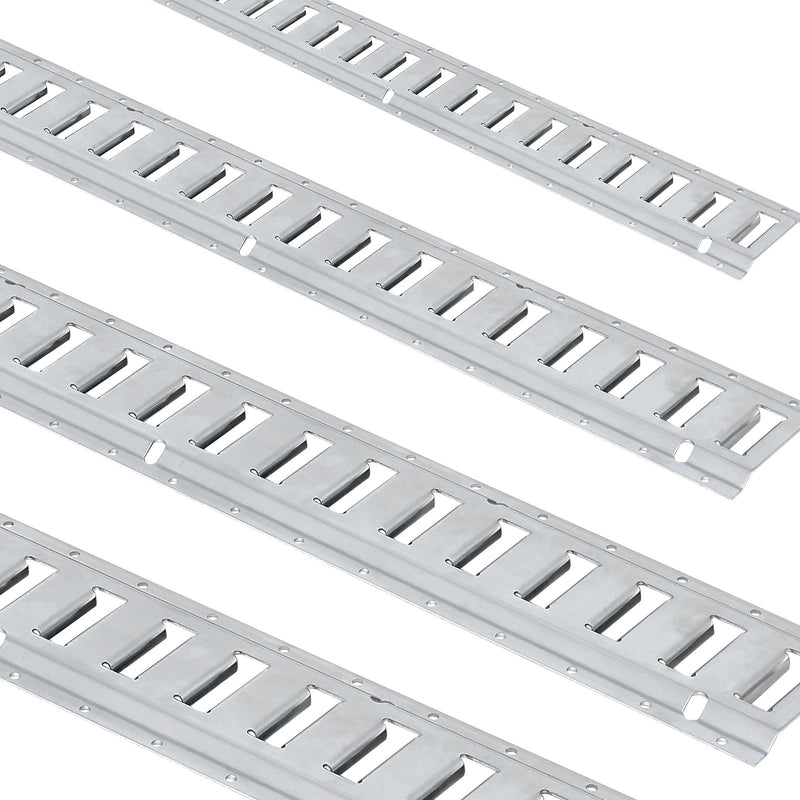 E Track Tie-Down Rail Kit 24PCS 1524mm Steel Rails O-Rings D-Ring 816kg
