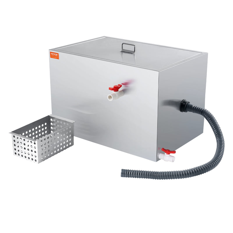 Grease Trap 40LB 10GPM Stainless Steel Under Sink Oil Separator