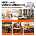 Grease Trap 40LB 10GPM Stainless Steel Under Sink Oil Separator