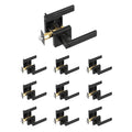 Door Handle Privacy Lock 10 Pack Matte Black Lever Reversible