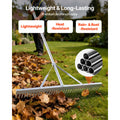 Landscape Rake, 914 mm Wide Head 3380 mm Handle, Large Heavy Duty Aluminum Landscaping Leaf Rake Tool, Asphalt Level for Loosening Soil, Garden & Yard, Pond Gravel & Beach Lawn Care, 15.8m Rope