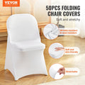 Stretch Spandex Chair Covers White 50PCS Folding Wedding Party
