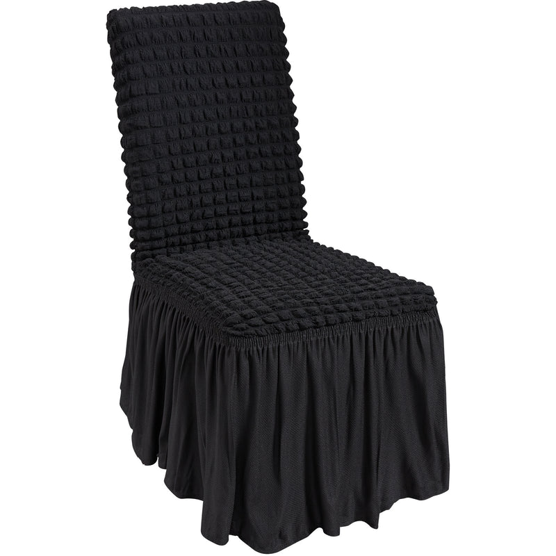 Stretch Spandex Chair Covers Black 4 Pack Universal Fitted Washable