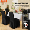 Stretch Spandex Chair Covers Black 4 Pack Universal Fitted Washable
