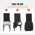 Stretch Spandex Chair Covers Black 4 Pack Universal Fitted Washable