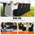 Stretch Spandex Chair Covers Black 4 Pack Universal Fitted Washable