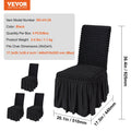 Stretch Spandex Chair Covers Black 4 Pack Universal Fitted Washable
