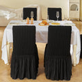 Stretch Spandex Chair Covers Black 4 Pack Universal Fitted Washable