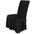 Stretch Spandex Chair Covers Black 4 Pack Universal Fitted Washable