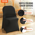 Stretch Spandex Chair Covers Black 50PCS Folding Wedding Banquet