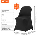 Stretch Spandex Chair Covers Black 50PCS Folding Wedding Banquet