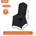 Stretch Spandex Chair Covers Folding Fitted 50pcs Black Washable