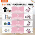 Heat Press 12x15 5in1 Tumbler T-Shirt Pink 30oz Cap