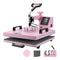 Heat Press Machine, 15 x 15 inch, 5 in 1 Heat Transfer Machine with 30 oz Tumbler Press, 360° Swing Away T-Shirt Pressing, Digital Precise Control, for T-Shirts/Mugs/Hats/Plates, Pink