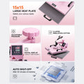 Heat Press Machine, 15 x 15 inch, 5 in 1 Heat Transfer Machine with 30 oz Tumbler Press, 360° Swing Away T-Shirt Pressing, Digital Precise Control, for T-Shirts/Mugs/Hats/Plates, Pink