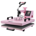 Heat Press Machine, 15 x 15 inch, 5 in 1 Heat Transfer Machine with 30 oz Tumbler Press, 360° Swing Away T-Shirt Pressing, Digital Precise Control, for T-Shirts/Mugs/Hats/Plates, Pink