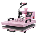 Heat Press Machine, 15 x 15 inch, 5 in 1 Heat Transfer Machine with 30 oz Tumbler Press, 360° Swing Away T-Shirt Pressing, Digital Precise Control, for T-Shirts/Mugs/Hats/Plates, Pink