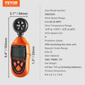 Handheld Anemometer Digital Wind Speed Meter -10°C 45°C LED
