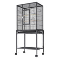 54 inch Standing Large Bird Cage, Carbon Steel Flight Bird Cage for Parakeets, Cockatiels, Parrots, Macaw with Rolling Stand and Tray