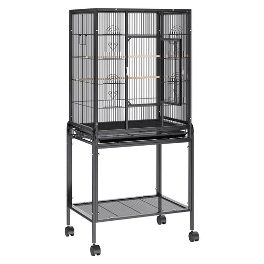 54 inch Bird Cage Carbon Steel Parrot Cockatiel Macaw Rolling Stand