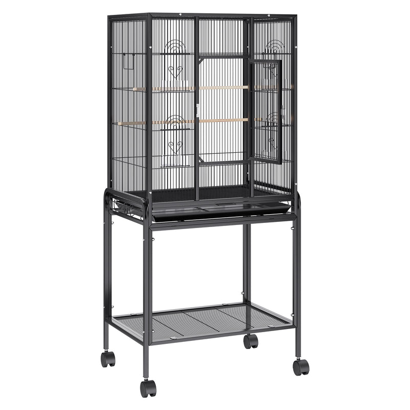 54 inch Bird Cage Carbon Steel Parrot Cockatiel Macaw Rolling Stand