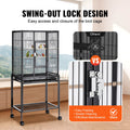 54 inch Bird Cage Carbon Steel Parrot Cockatiel Macaw Rolling Stand