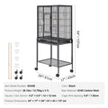 54 inch Bird Cage Carbon Steel Parrot Cockatiel Macaw Rolling Stand