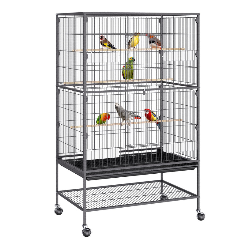 Large Bird Cage 52in Carbon Steel Parrots Cockatiels Stand