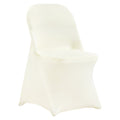 Stretch Spandex Chair Covers 30PCS Ivory White Folding Fitted Washable