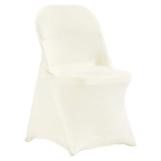 Stretch Spandex Chair Covers 30PCS Ivory White Folding Fitted Washable
