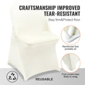 Stretch Spandex Chair Covers 30PCS Ivory White Folding Fitted Washable