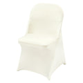 Stretch Spandex Chair Covers 30PCS Ivory White Folding Fitted Washable