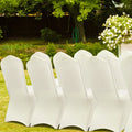Stretch Spandex Chair Covers 30PCS Beige Folding Universal Fitted