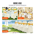 Stretch Spandex Chair Covers Folding Beige 50PCS Washable