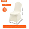 Stretch Spandex Chair Covers Folding Beige 50PCS Washable