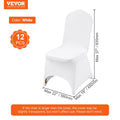 Stretch Spandex Chair Covers White 12pcs Folding Wedding Banquet