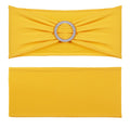 Stretch Spandex Chair Sashes, Chair Slipcover and Stretch Chair Sash with Round Buckle, Elastic Chair Bands, Fitting Wedding, Holiday, Banquet, Party Chair Decoration (100 PCS Golden Yellow)