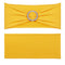 Stretch Spandex Chair Sashes, Chair Slipcover and Stretch Chair Sash with Round Buckle, Elastic Chair Bands, Fitting Wedding, Holiday, Banquet, Party Chair Decoration (100 PCS Golden Yellow)