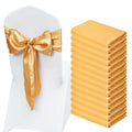 Stretch Spandex Chair Sashes 50 PCS Gold Elastic Bands Wedding Party