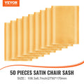 Stretch Spandex Chair Sashes 50 PCS Gold Elastic Bands Wedding Party