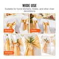 Stretch Spandex Chair Sashes 50 PCS Gold Elastic Bands Wedding Party