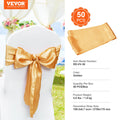 Stretch Spandex Chair Sashes 50 PCS Gold Elastic Bands Wedding Party