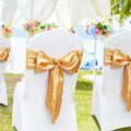 Stretch Spandex Chair Sashes 50 PCS Gold Elastic Bands Wedding Party