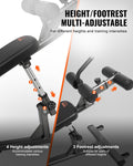 Sit Up Bench Decline Ab 4 Adjustable Height 454kg Capacity Steel