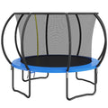 10FT Trampoline, 330 lbs Trampoline with Enclosure Net, Ladder, and Curved Pole, Heavy Duty Trampoline with Jumping Mat and Spring Cover Padding, Outdoor Recreational Trampolines for Kids Adults